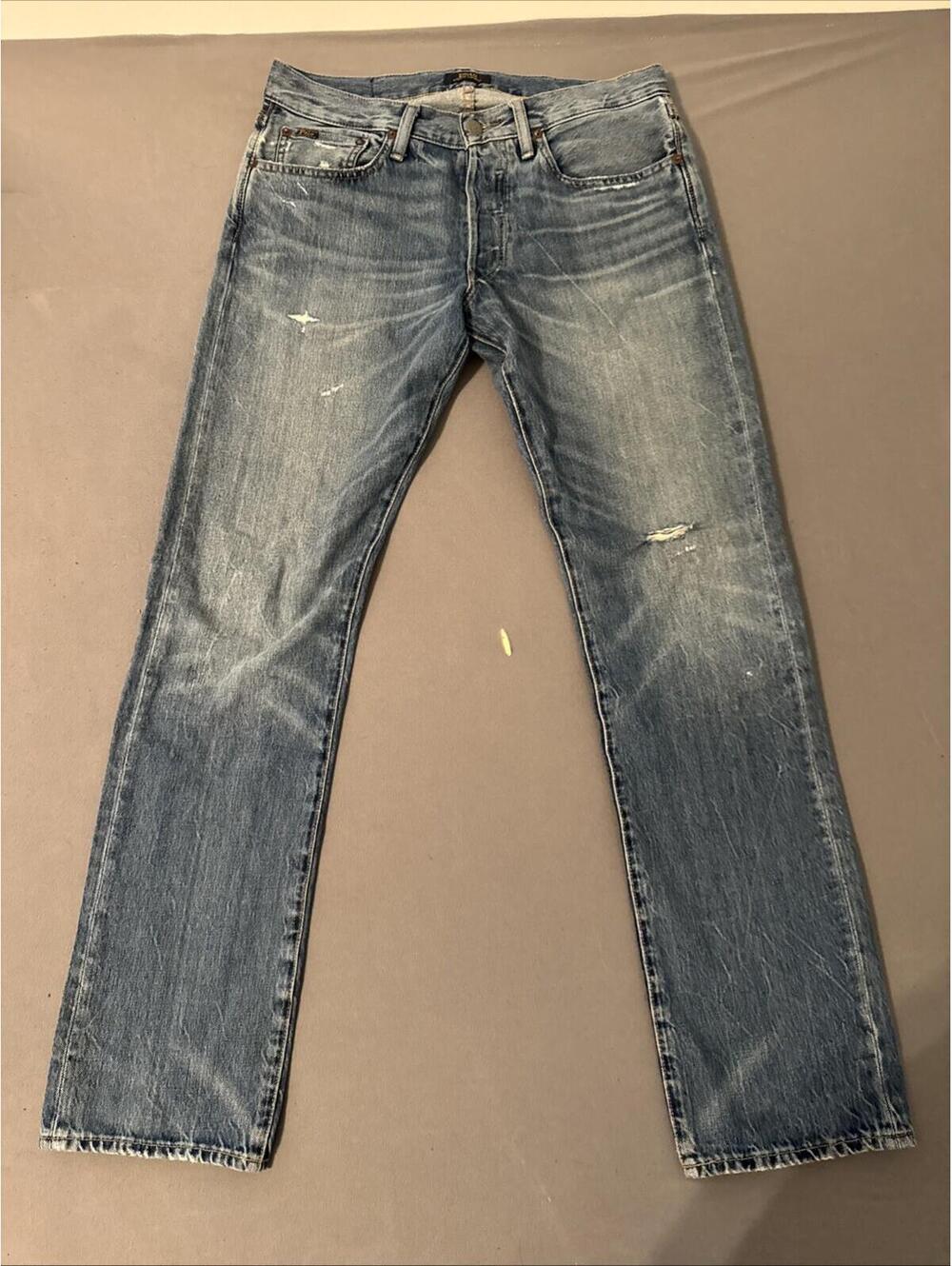Polo Ralph Lauren Varick Slim Straight Distressed Jeans 30x32